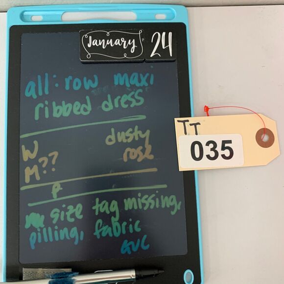 All Row Dress Womens M Medium Dusty Rose Ribbed Slit Short Sleeve Stretch Maxi - Picture 14 of 15